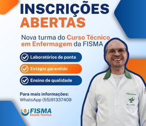 Inscrições Abertas para o Curso Técnico em Enfermagem da FISMA