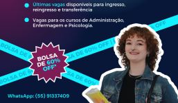 Últimas vagas com desconto: bolsas de 60% na FISMA para Administração, Enfermagem e Psicologia