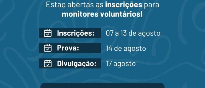 Curso de enfermagem divulga resultado do edital de monitoria voluntária