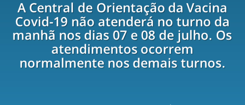 Atendimento na Central de Orientações da Covid19