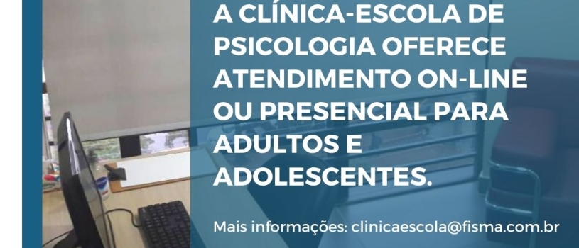 Clínica-Escola da FISMA abre inscrições para atendimento de adolescentes e adultos.