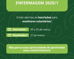 Curso de Enfermagem publica edital de monitoria