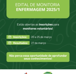 Curso de Enfermagem publica edital de monitoria