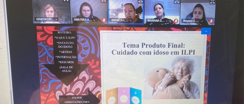 Alunos da Enfermagem desenvolvem seminários sobre cuidado intergeracional com idosos.