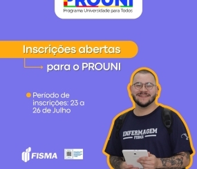 FISMA tem bolsas parciais e integrais do Prouni para os cursos de Enfermagem e Psicologia